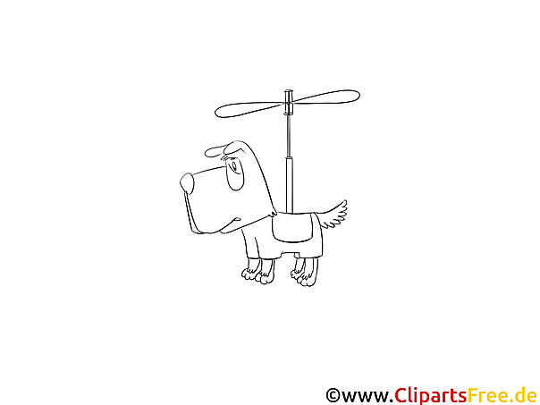 Kostenloses Ausmalbild eines fliegenden Hundes im PDF-Format Kostenloses Ausmalbild eines fliegenden Hundes im PDF-Format