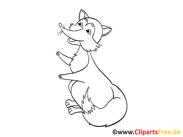 Kostenloses Ausmalbild Fuchs als PDF Malvorlage für Kinder