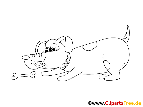 Kostenloses Ausmalbild Hund als Malvorlage im PDF-Format