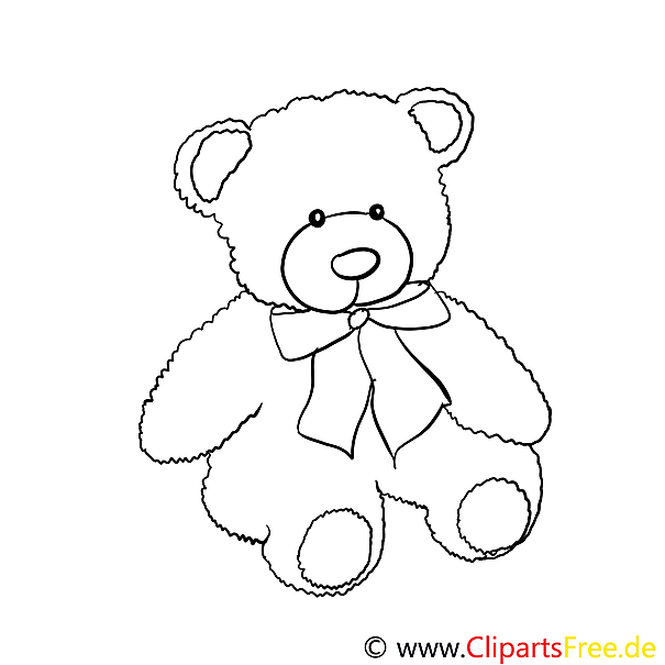 Kostenloses Ausmalbild Teddybär als PDF Malvorlage für Kinder