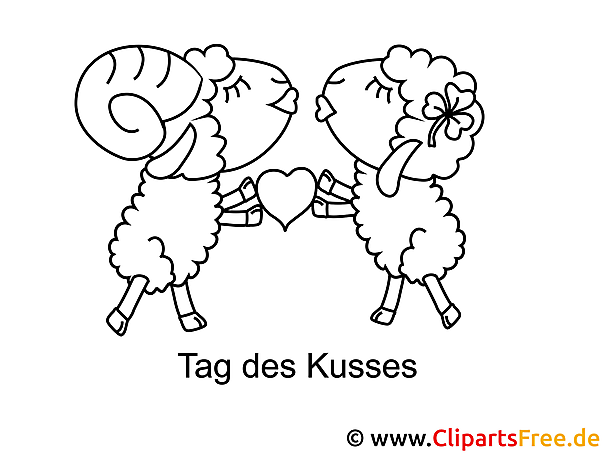 Kostenloses Ausmalbild von glücklichen Schafen im PDF-Format