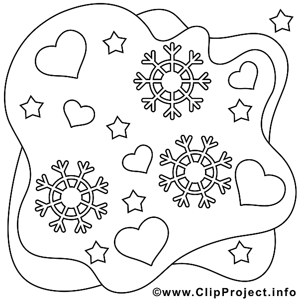 Kostenloses Ausmalbild mit Schneeflocken und Herzen im PDF-Format Kostenloses Ausmalbild mit Schneeflocken und Herzen im PDF-Format