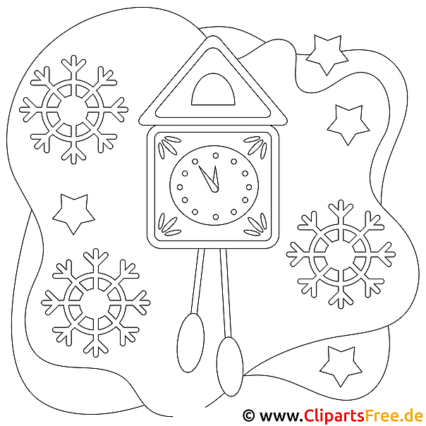 Window Colour Vorlagen zu Weihnachten Wanduhr