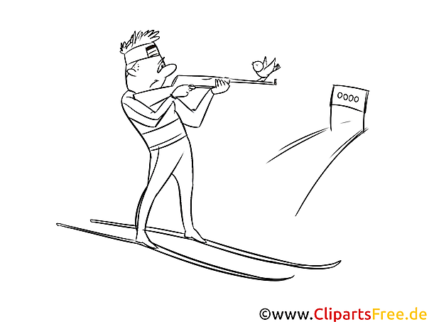 Biathlon Schießstand - Winter Sport Ausmalbilder