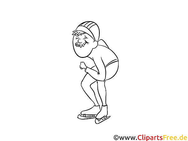Eisschnelllauf Bild, Illustration zum Ausmalen und Drucken
