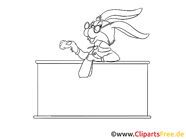 Alter Hase mit der Tafel Ausmalbild