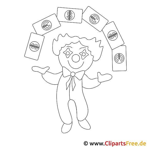 Image de clown à colorier, coloriage