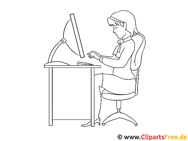 Frau im Büro Malvorlage Frau im Büro Malvorlage