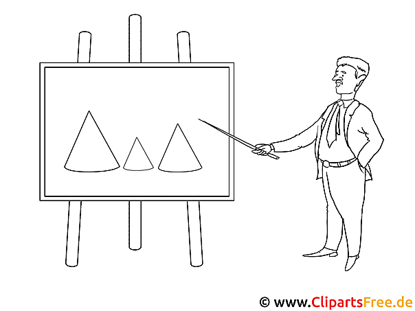 Mann erklärt Diagramm Malvorlage