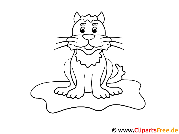 Funny Cat Coloring Page