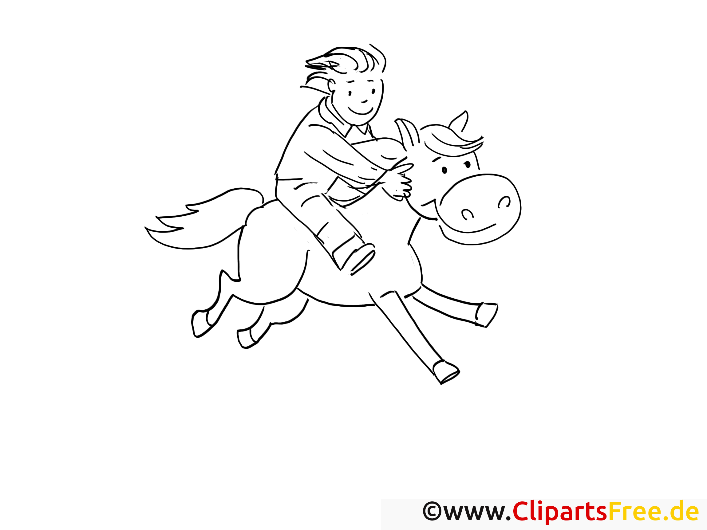 pferd reiten malvorlage-ausmalbild