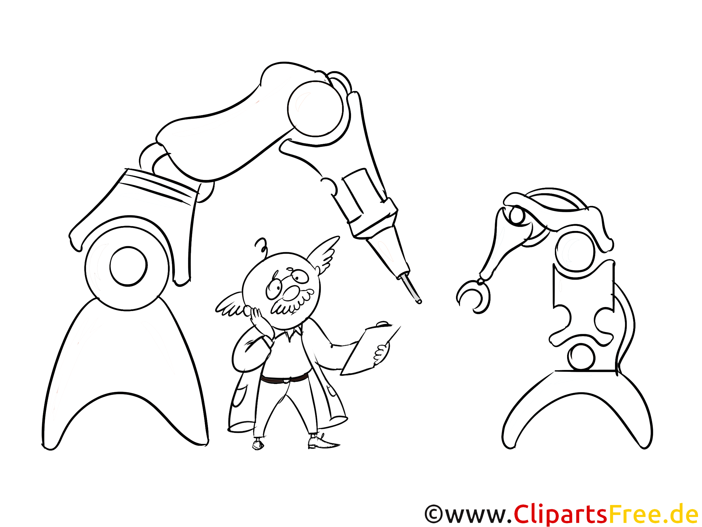 roboter in produktion bild illustration clipart schwarz
