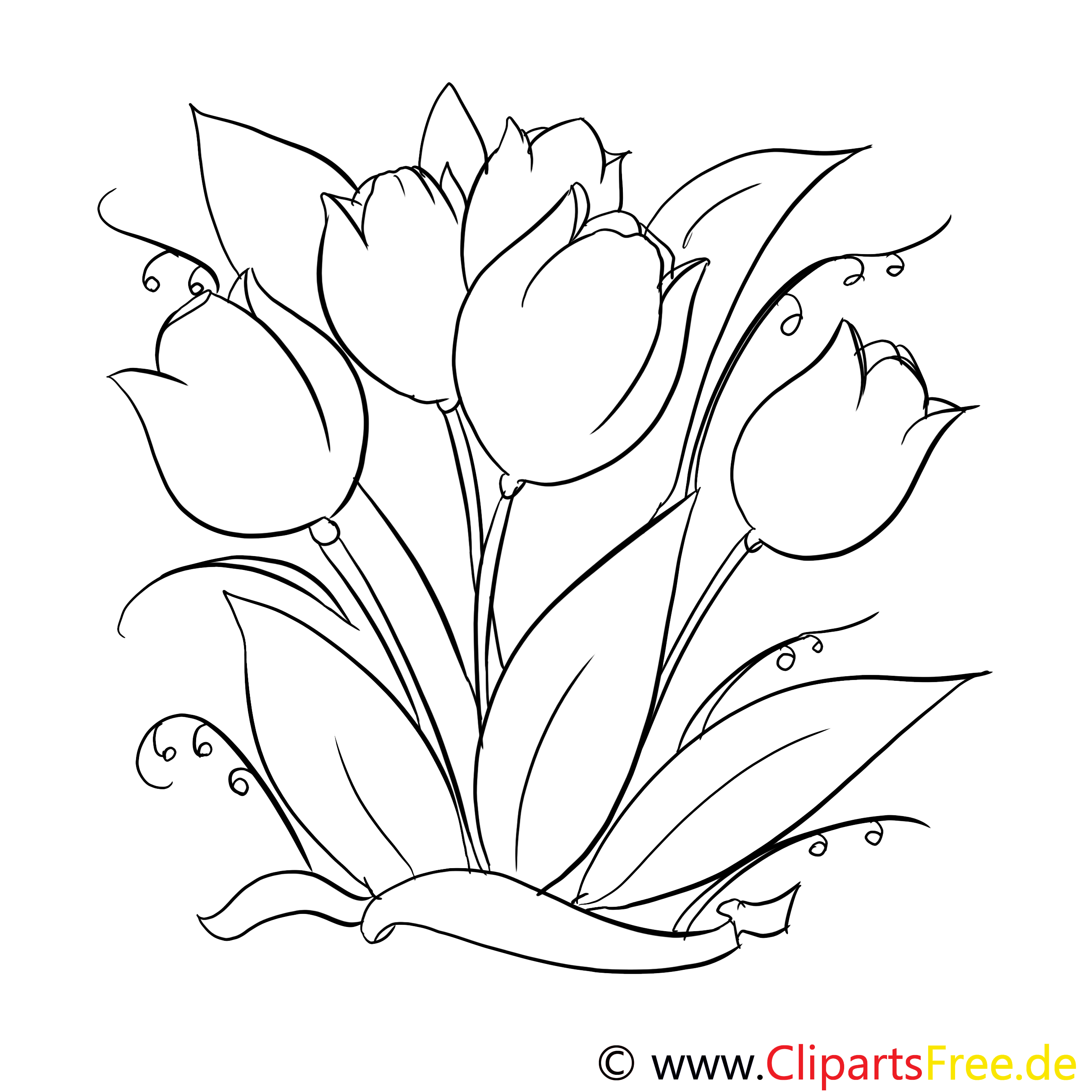 Coloriage de tulipes gratuit
