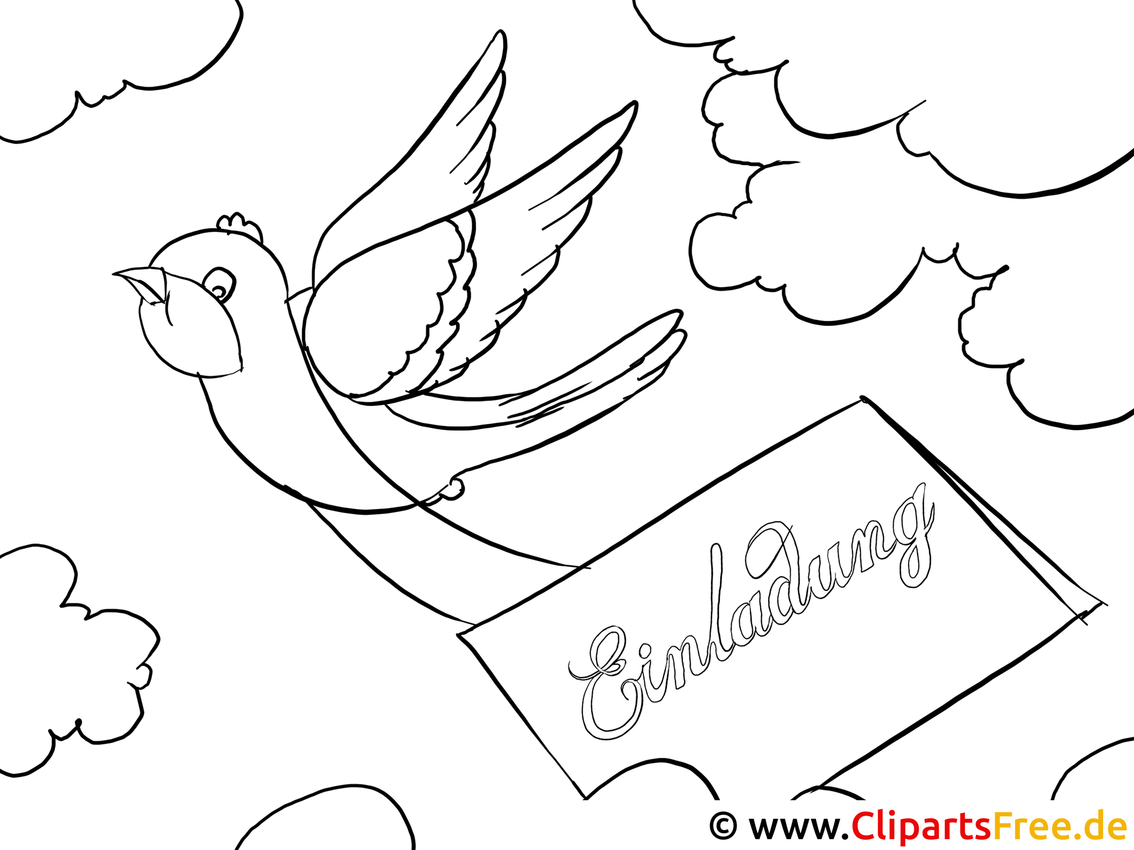 Птицы с конвертом раскраска для детей