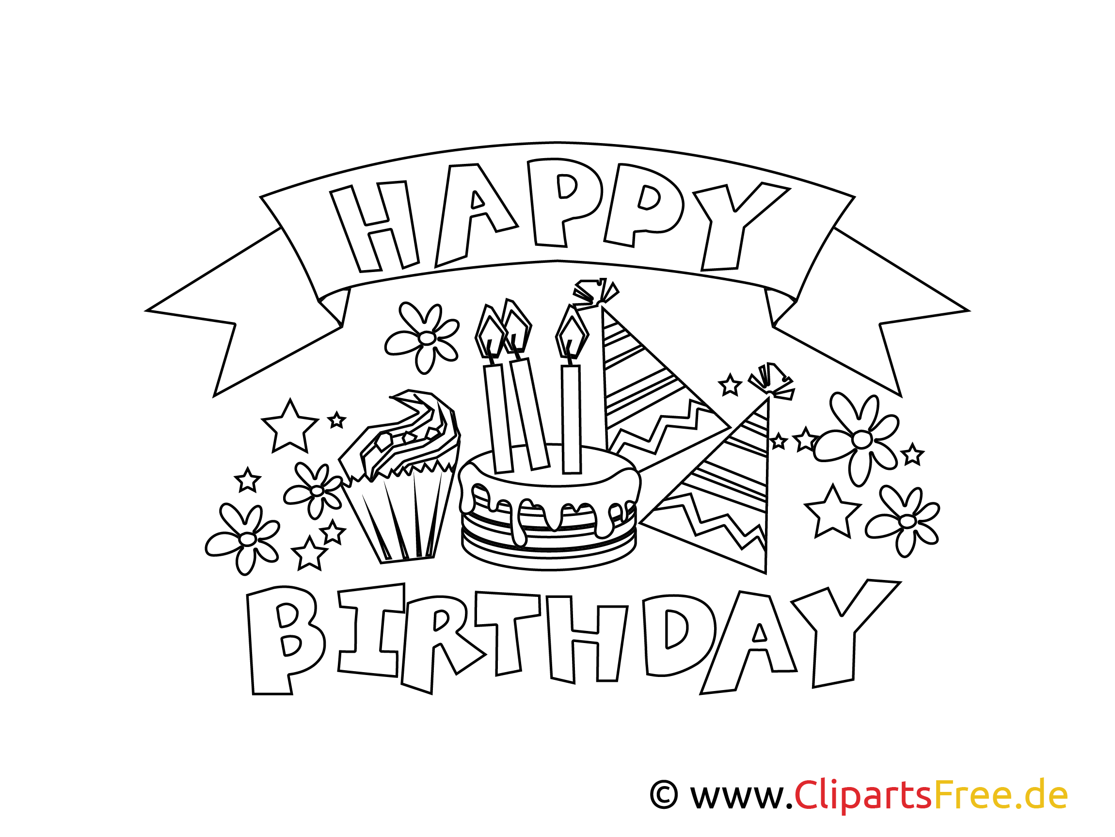 birthday colouring page