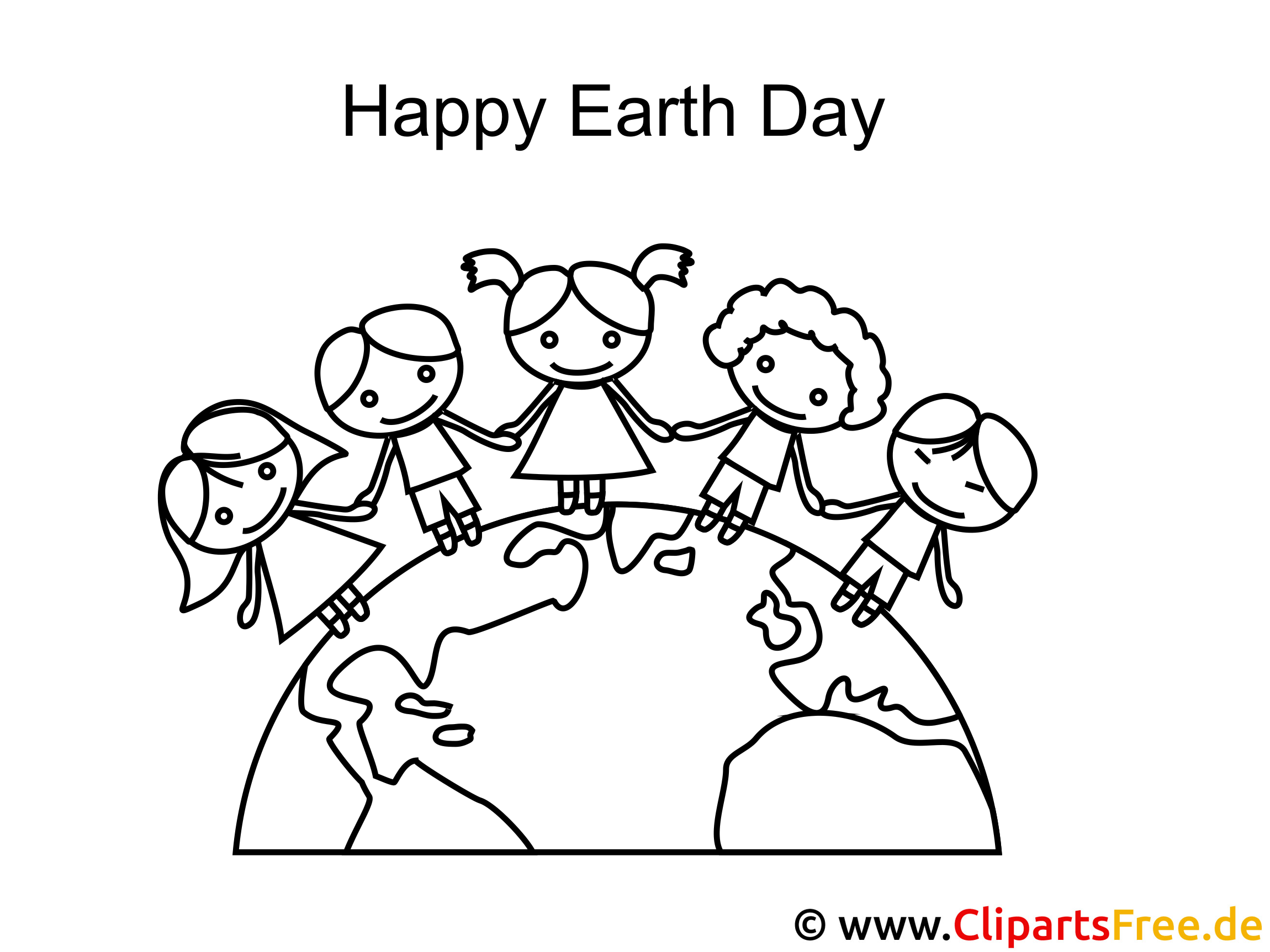 Download Happy Earth Day Colouring Page