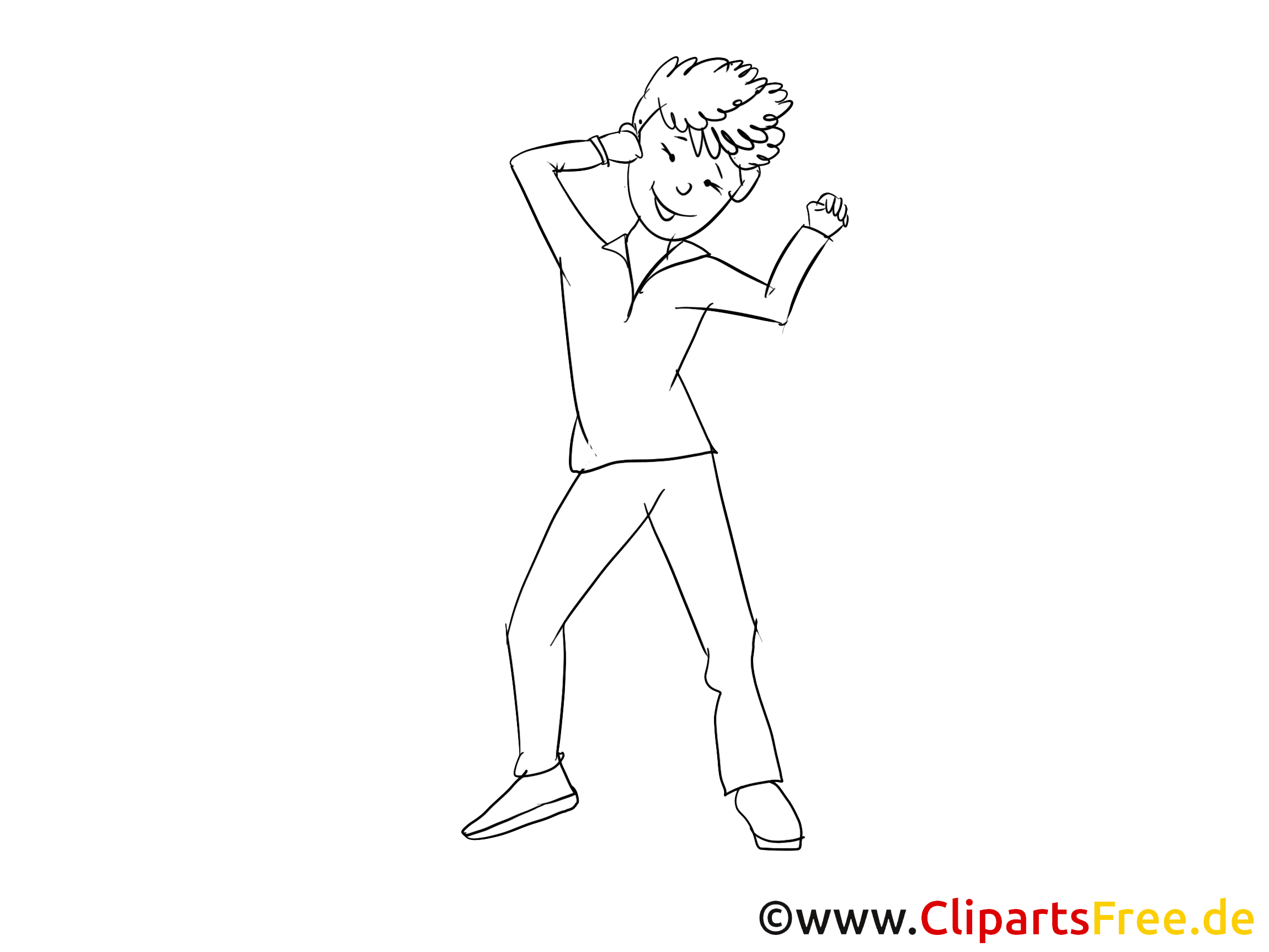 junger mann tanzt ausmalbild zum ausdrucken