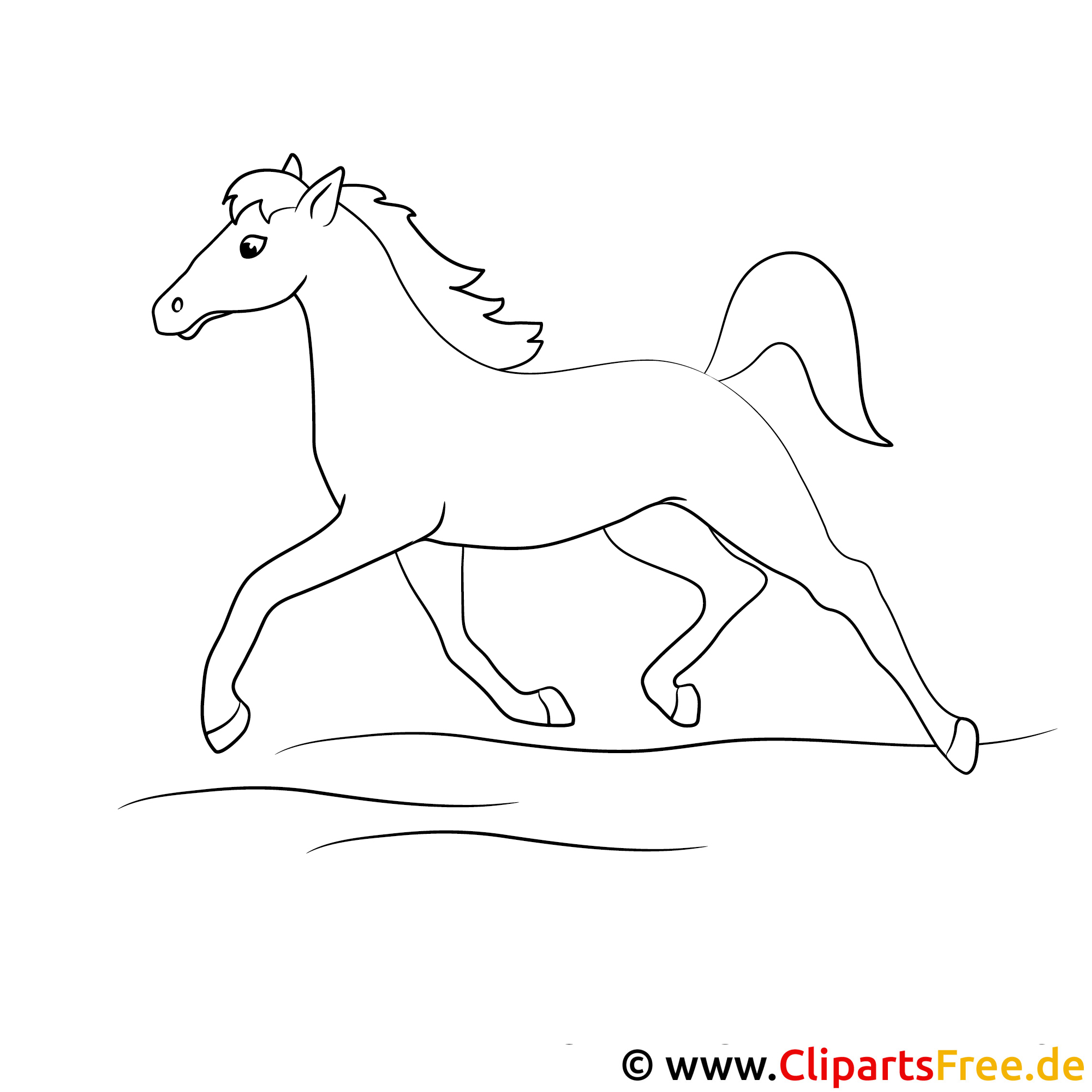kostenlose malvorlage laufendes pferd