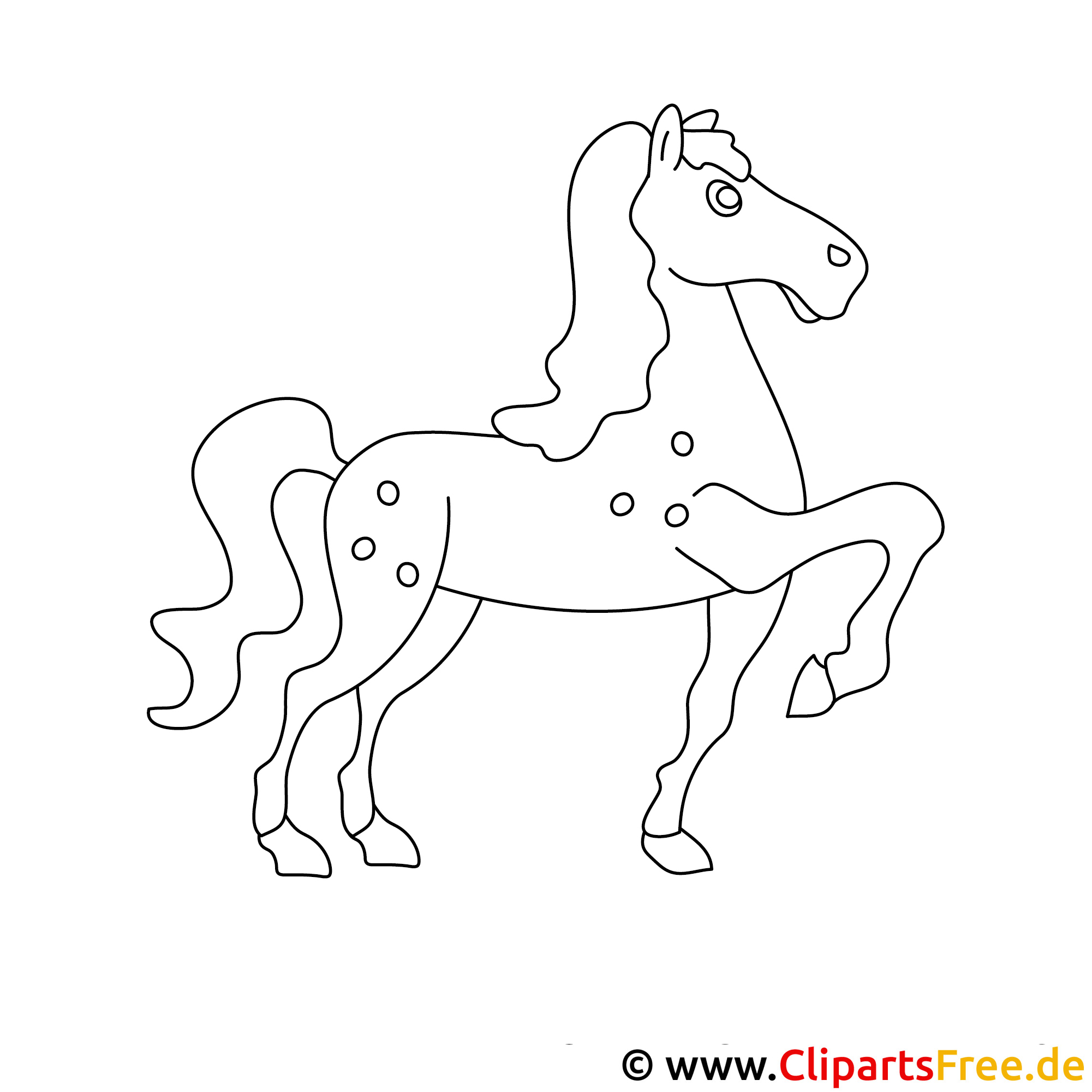 pferd cartoonbild, malvorlage, ausmalbild kostenlos