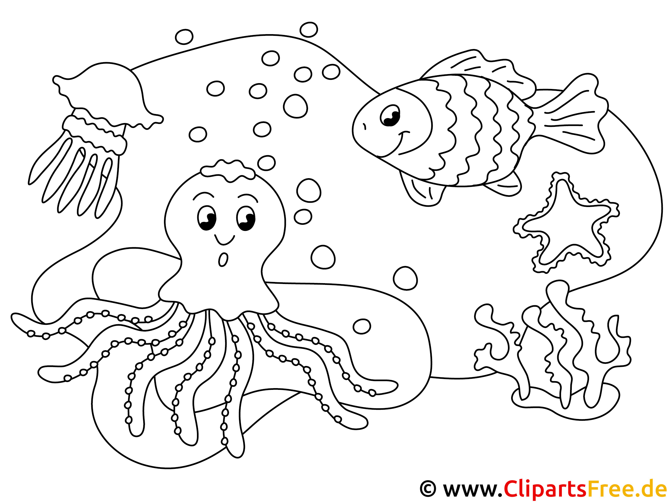 Dibujos de animales marinos para colorear