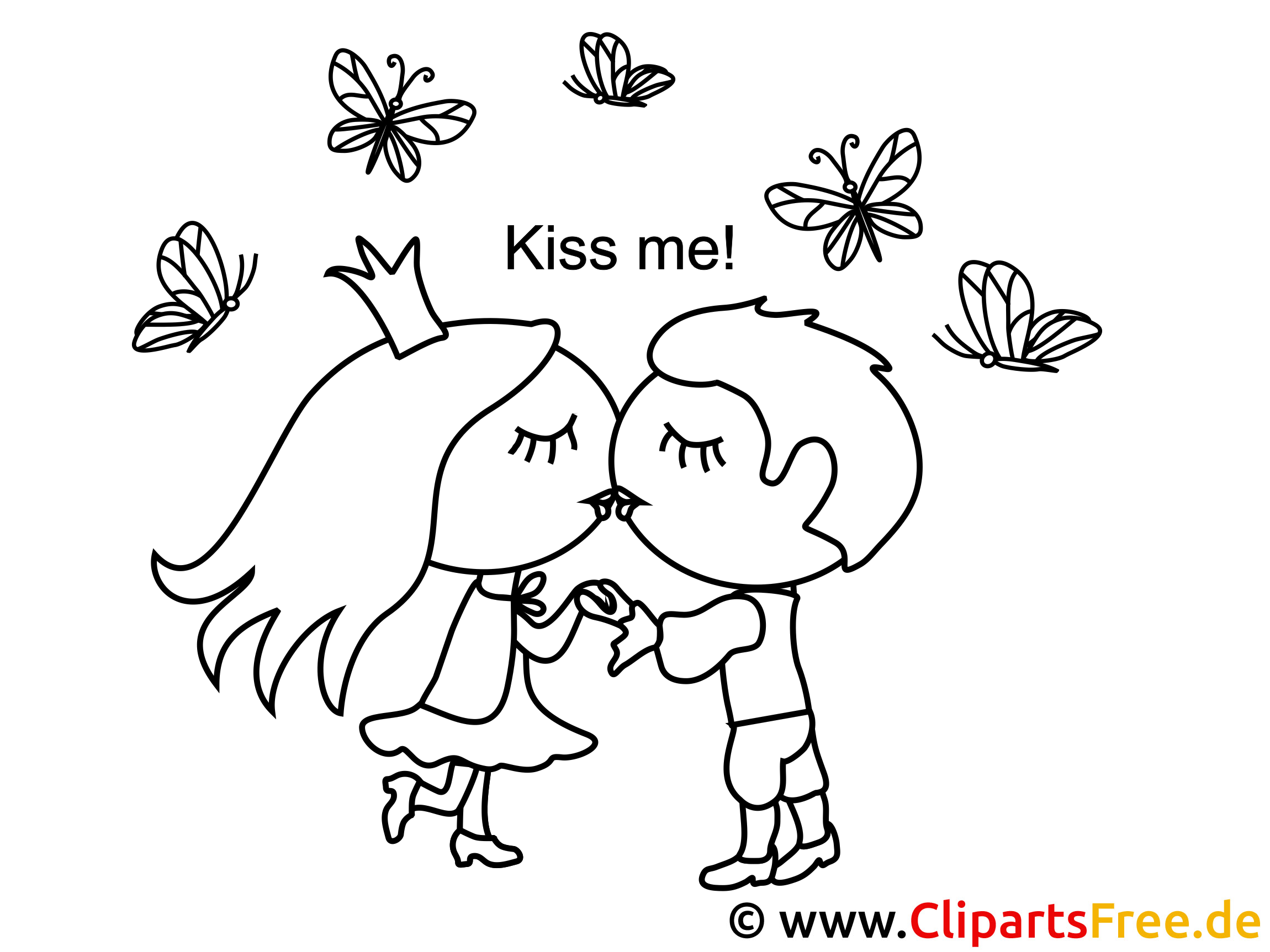 Поцелуй для раскрашивания
