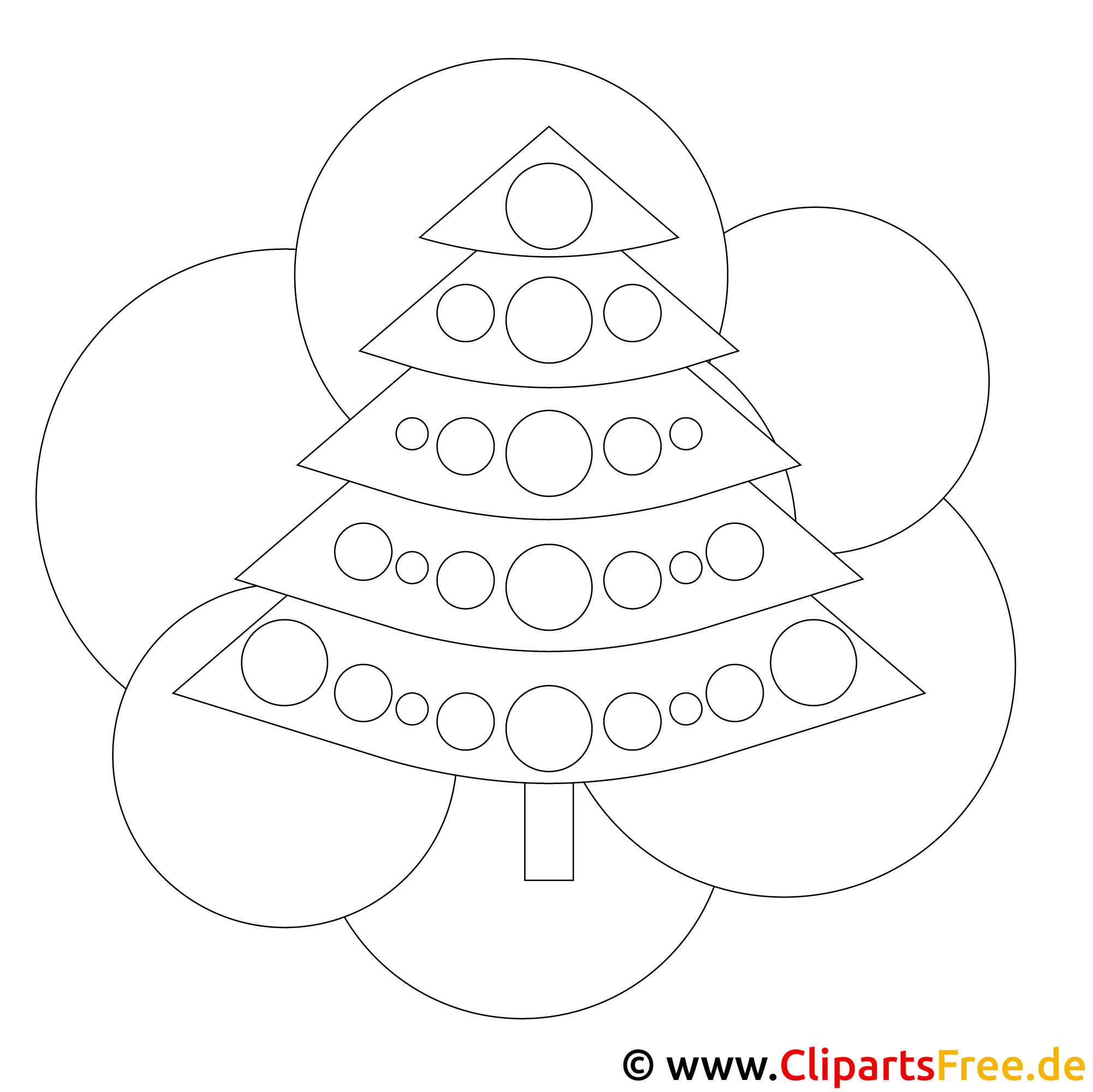 kostenloses ausmalbild zu weihnachten tannenbaum