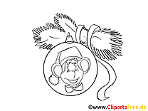 Desenhos de macaco de Natal para colorir Natal e Advento