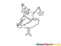 Happy Christmas Tree Free coloring pages for kids