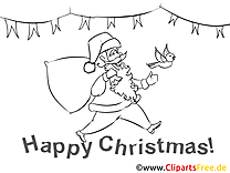 Happy Christmas coloring page for free