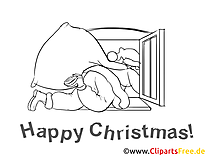 Счастливого Рождества Санта-Клаус Раскраски