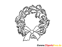 Wreath bow coloring page Christmas and Advent
