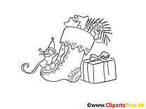 Mouse wants gifts from Santa coloring page for free