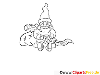 Санта со списком подарков Бесплатные раскраски для детей