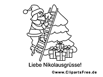 Desenho de uma árvore de Natal de Nicholas para colorir