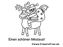 Reindeer Santa Claus Free coloring pages to print