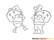 Santa Claus Sack Pictures, Coloring Pages, Window Colors for Christmas