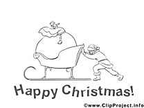 Santa Claus sleigh coloring page for free