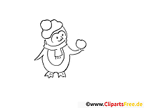 Páginas para colorir de luta de bolas de neve grátis para crianças