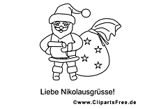 Star Santa Claus Gratis utskrivbara målarbok