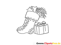 Boots with gifts from Santa coloring pages