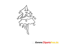 Dancing Christmas Tree Free coloring pages for kids