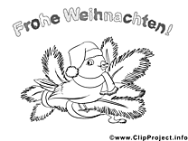 Bird Christmas coloring page for free