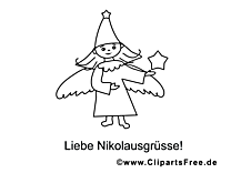 Christmas angel coloring page for free