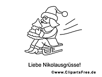 Santa Claus on Sleigh coloring pages