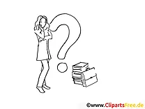 Fragezeichen Clipart-Ausmalbild kostenlos
