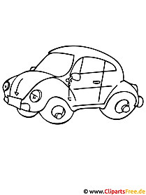 Coloriage voiture scarabée