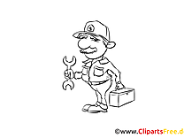 Car mechanic coloring page for free