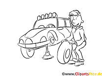 Coloring picture Auto repair shop for free