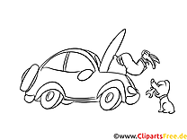 Car breakdown coloring page for free