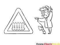 Level Crossing Barriers Or Half Barriers Coloring Page